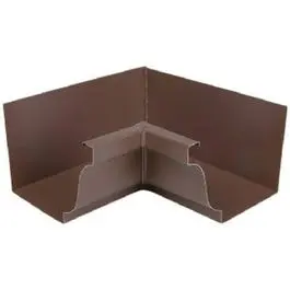 Gutter Inside Mitre, Brown Aluminum, 5-In. 1
