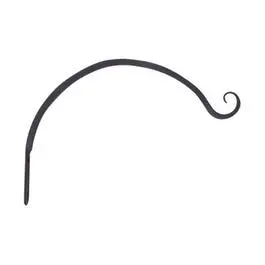 Hanging Plant Hook, Curved, Black, 7-In. 1