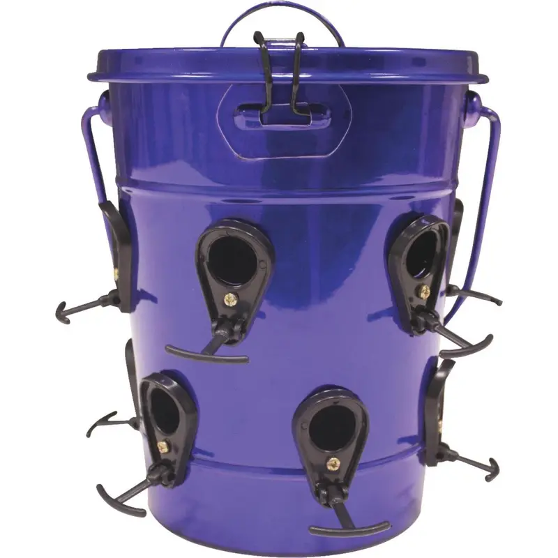 Heath Purple Metal Bucket Bird Feeder 1