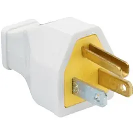 Heavy-Duty Construction Plug, Rubber, Residential, 15-Amp, 125-Volt, White 1