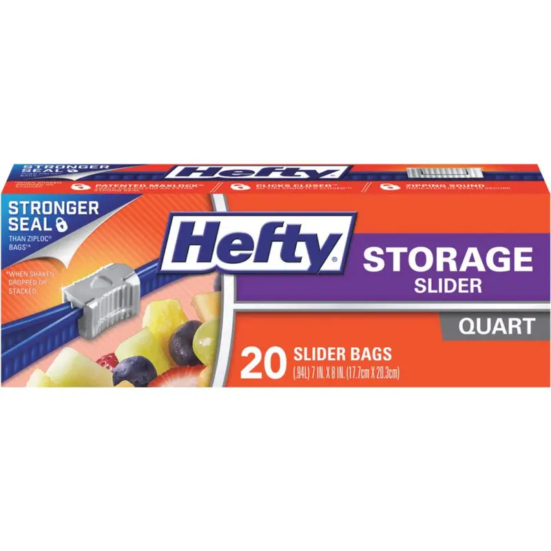 Hefty 1 Qt. Slider Food Storage Bag (20 Count) 1