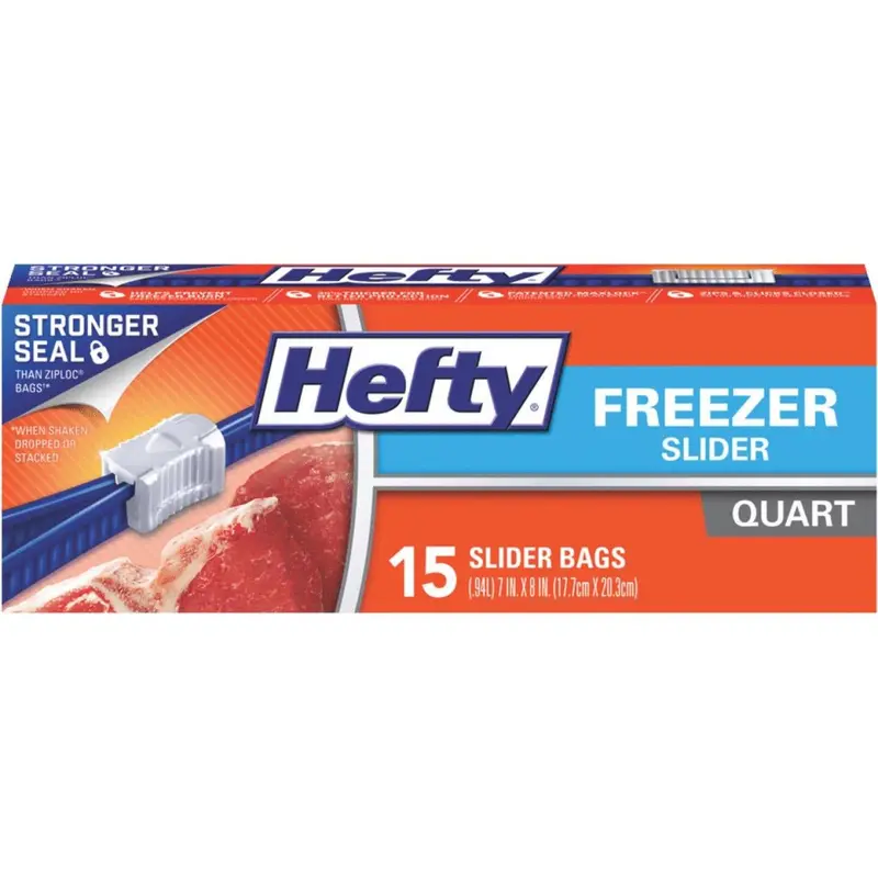 Hefty 1 Qt. Slider Freezer Bag (15 Count) 1