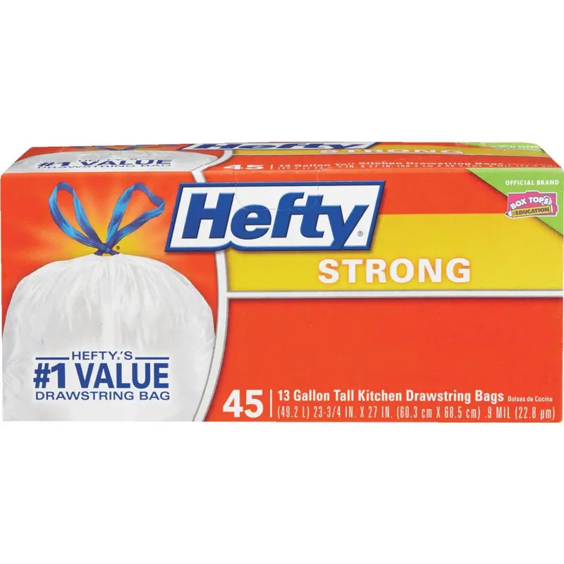 Hefty 13 Gal. Tall Kitchen White Trash Bag (45-Count) 1