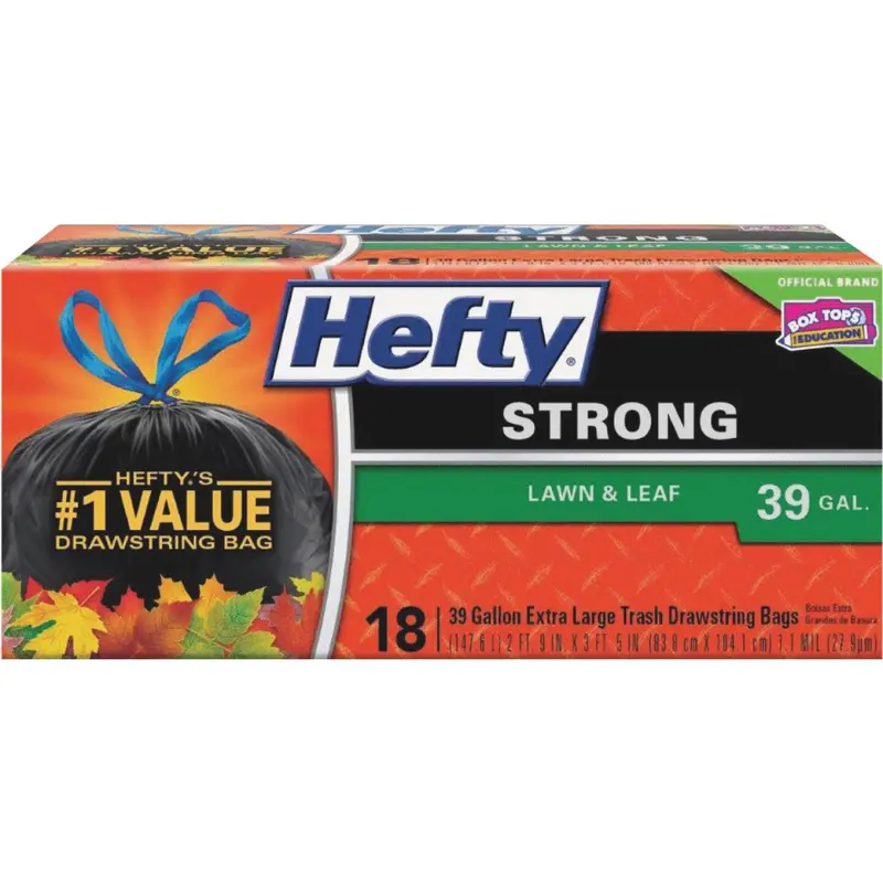 Hefty 39 Gal. Black Extra Strong Lawn & Leaf Bag (18-Count) 1