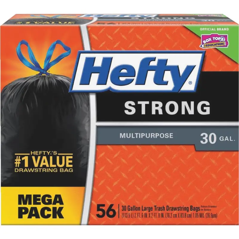Hefty Strong 30 Gal. Large Black Trash Bag (56-Count) 1
