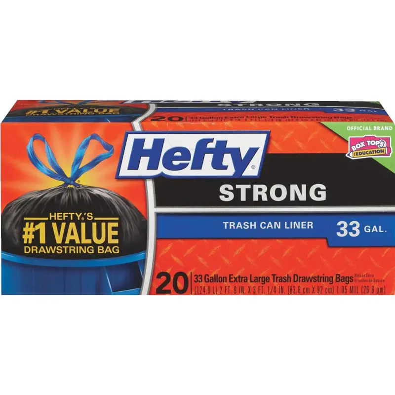 Hefty Strong 33 Gal. Extra Large Black Trash Bag (20-Count) 1