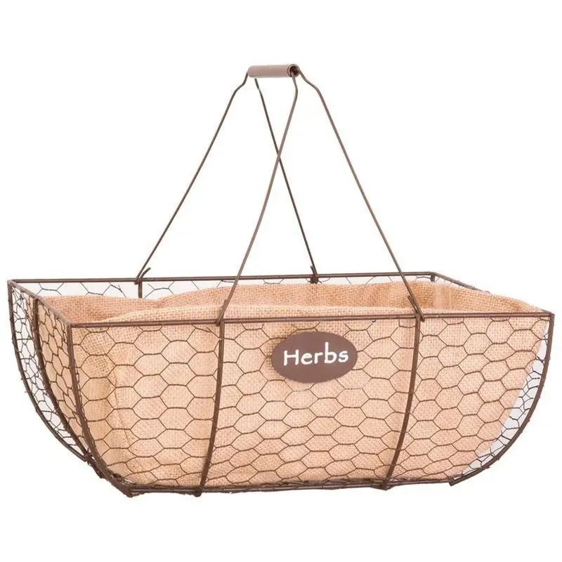 Herb Basket With Burlap Liner 1