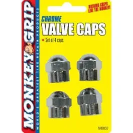 Hex Valved Caps, Chrome, 4-Pk. 1