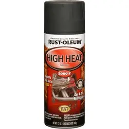 High-Heat Spray Enamel, Flat Black, 12-Oz. 1