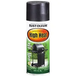 High-Heat Spray Paint, Bbq Flat Black, 12-Oz. 1