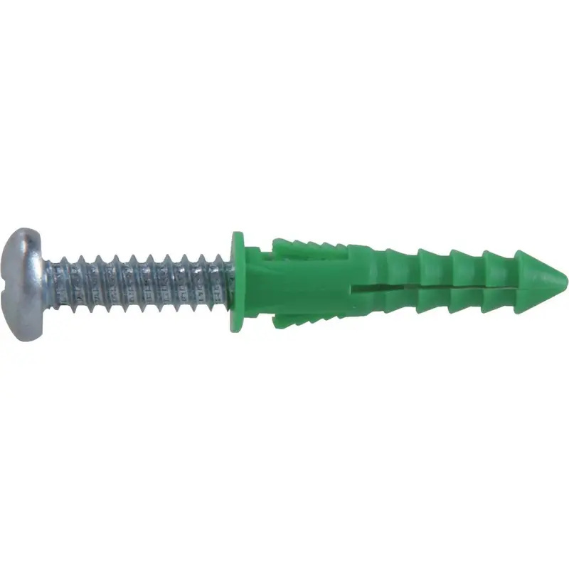 Hillman #12 - #14 - #16 Thread X 1-1/2 In. Green Ribbed Plastic Anchor (20 Ct.) 1