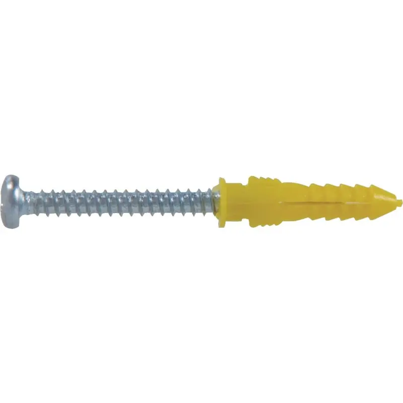 Hillman #4 - #6 - #8 Thread X 7/8 In. Yellow Ribbed Plastic Anchor (6 Ct.) 1