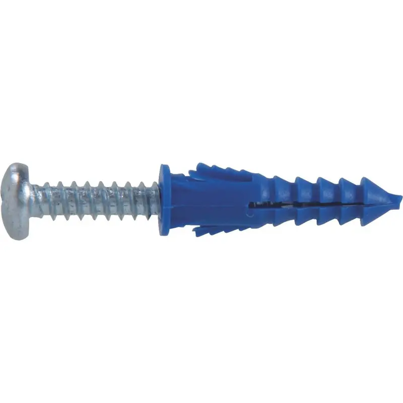Hillman #8 - #10 - #12 Thread X 1-1/4 In. Blue Ribbed Plastic Anchor (25 Ct.) 1