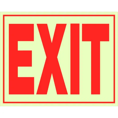 Hillman Glow-In-The-Dark Exit Sign (8" X 11") 1
