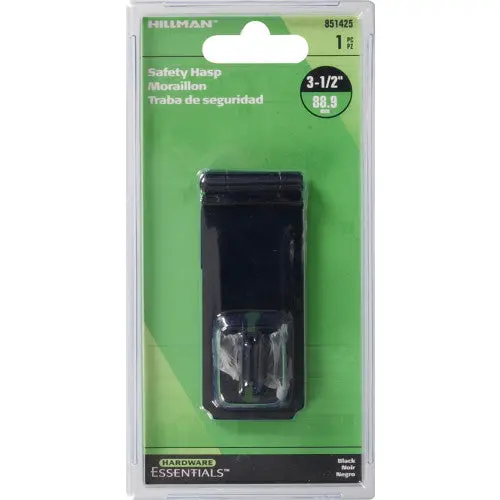 Hillman Group Hardware Essentials Fixed Staple Safety Hasp Black 1