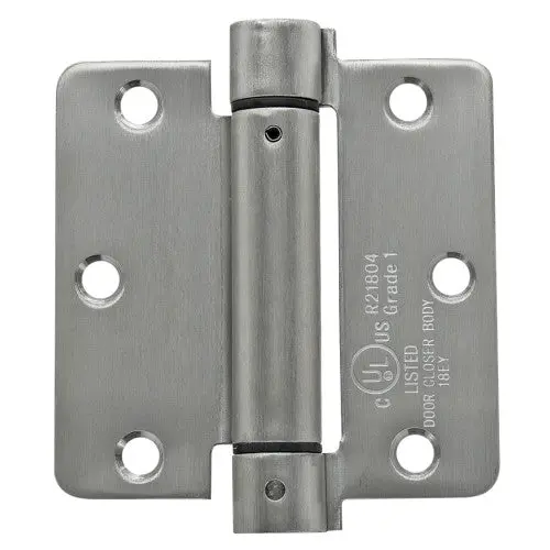 Hillman Hardware Essentials Adjustable 1/4" Round Corner Stainless Steel Spring Hinge 2