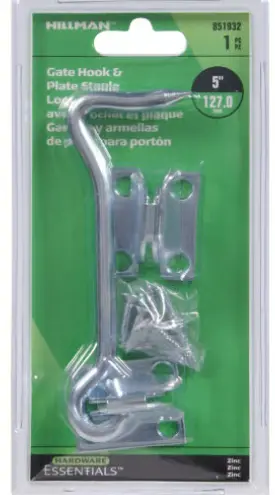 Hillman Hardware Essentials Gate Hook Latch With Plate Zinc (5") 1