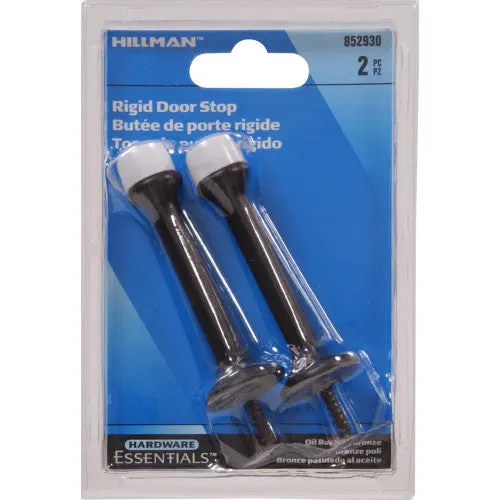 Hillman Hardware Essentials Rigid Door Stop Oil Rubbed Bronze (3") 1