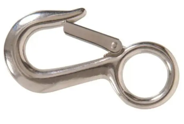 Hillman Hardware Essentials Round Fixed Eye Snap Hook Stainless Steel (1-1/8" X 4-1/2") 1