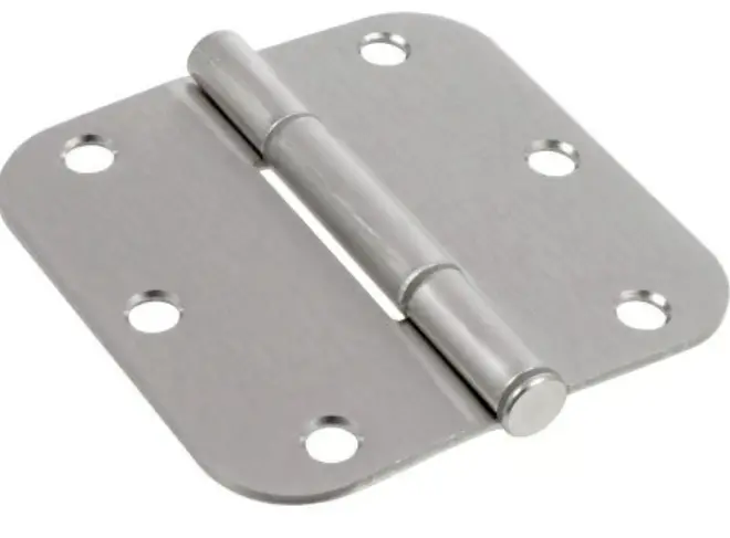 Hillman Hardware Essentials Squeak-Proof 5/8" Round Corner Door Hinge Satin Nickel (3-1/2") 1