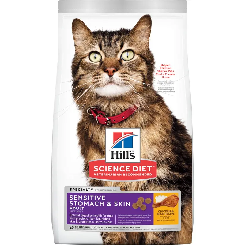 Hill's® Science Diet® Adult Sensitive Stomach & Skin Cat Food 1