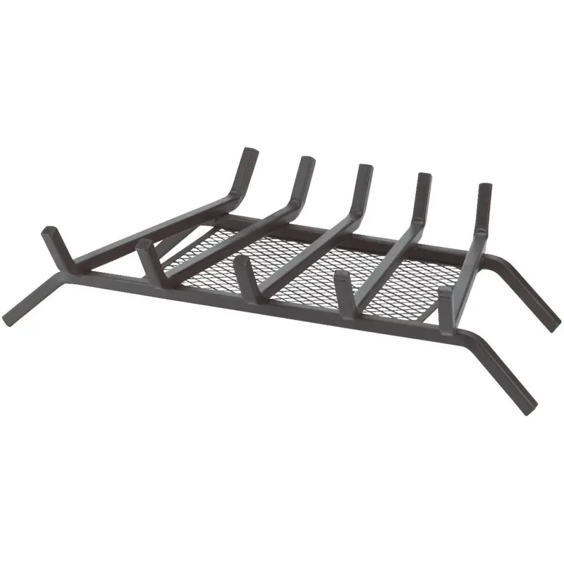 Home Impressions 24 In. Steel Fireplace Grate With Ember Screen 1