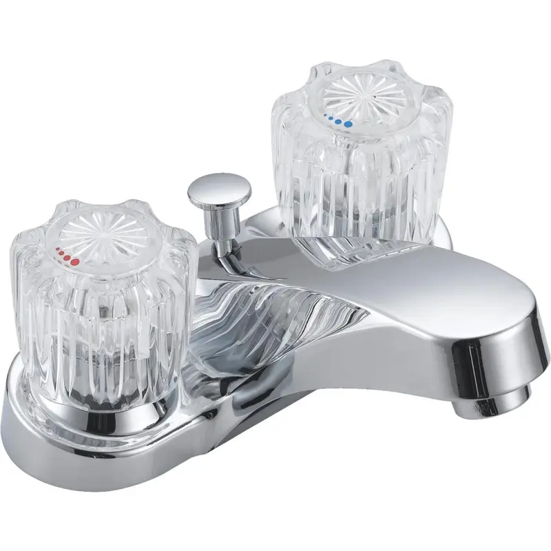 Home Impressions Chrome 2-Handle Knob 4 In. Centerset Bathroom Faucet With Pop-Up 1