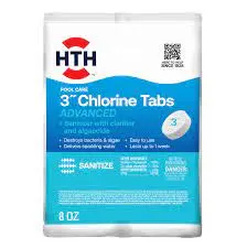 Hth® Pool Care 3" Chlorine Tabs Advanced 8 Oz. 1