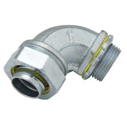 Hubbell Raco 1/2 In. 90 Degree Liquidtight Connector, Uninsulated 1