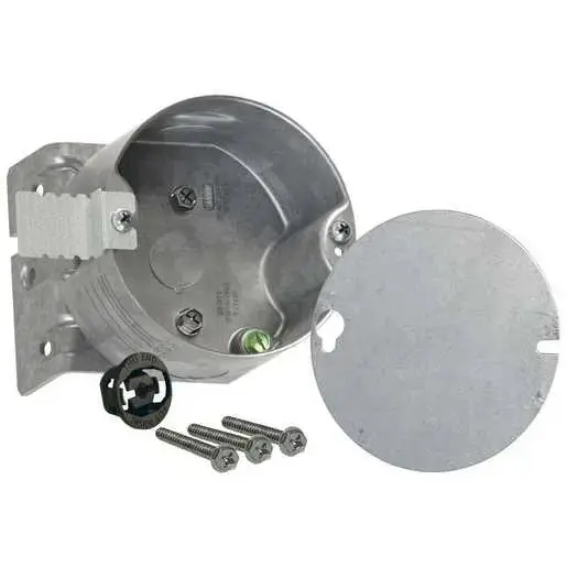 Hubbell Raco 4 In. Round Ceiling Rated Box, 2-1/8 In. Deep, Three 1/2 Ko's, For New And Old Work 1