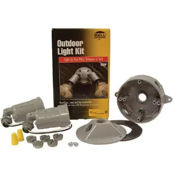 Hubbell/Raco 5829-5 Two Light Lampholder Box Cover Kit, Gray 4 Inch 1
