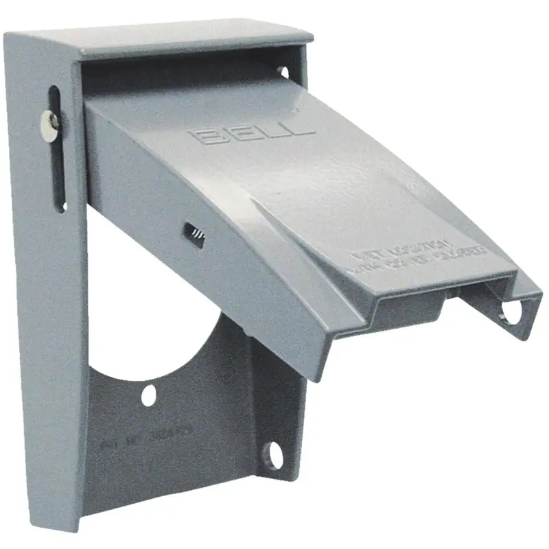 Hubbell Single Gang Vertical Die-Cast Aluminum Receptacle Outdoor Outlet Cover 1