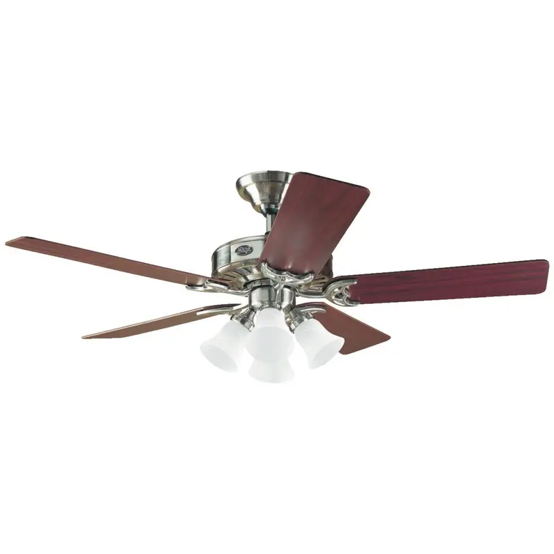 Hunter Studio 52 In. Brushed Nickel Ceiling Fan With Light Kit 1