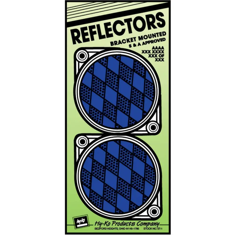 Hy-Ko 3-1/4 In. Dia. Round Blue Bracketed Nail-On Reflector (2-Pack) 1