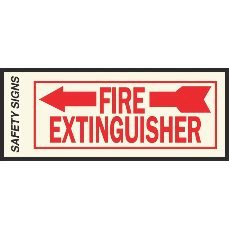 Hy-Ko Vinyl Sign, Fire Extinguisher With Arrow Left 1