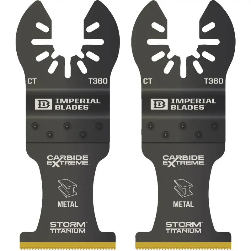 Imperial Blades One Fit 1-3/8 In. 24 Tpi Titanium Storm Carbide Extreme Metal Cutting Oscillating Blade (2-Pack) 1