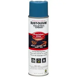 Industrial Choice Precision Line Marking Spray Paint, Caution Blue, 17-Oz. Inverted 1