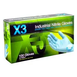 Industrial Nitrile Gloves, Powder-Free, Light Duty, Blue, Small, 100-Ct. 1