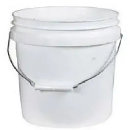 Industrial Pail, White Plastic, 2-Gals. 1