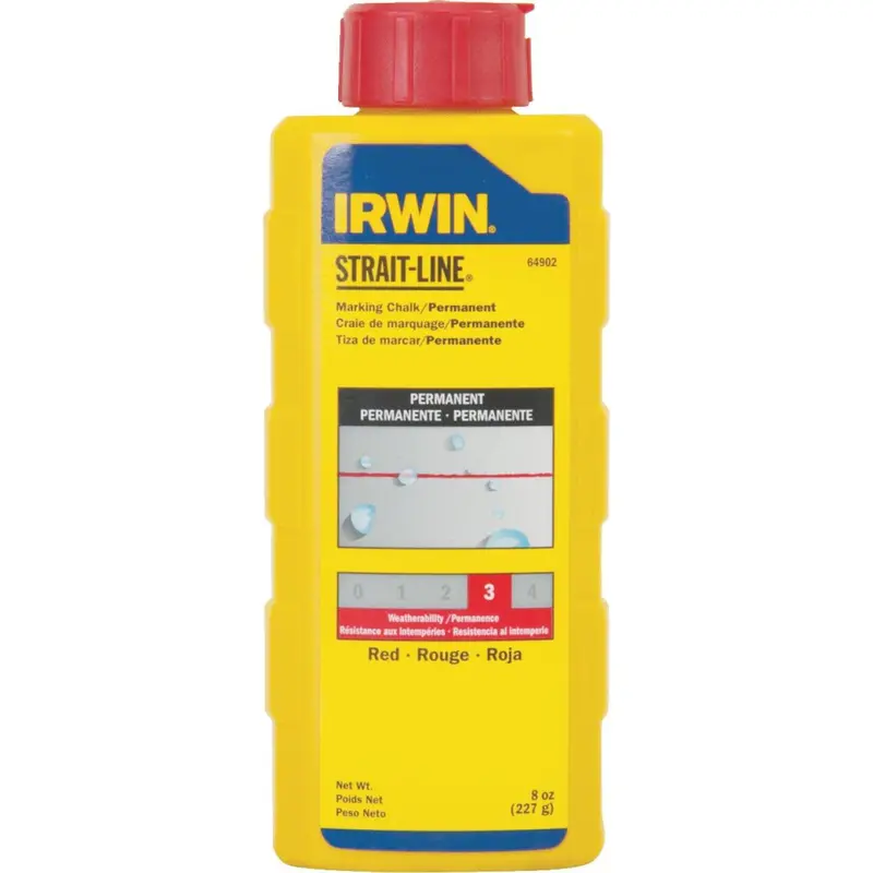 Irwin Strait-Line 8 Oz. Red Permanent Chalk Line Chalk 1