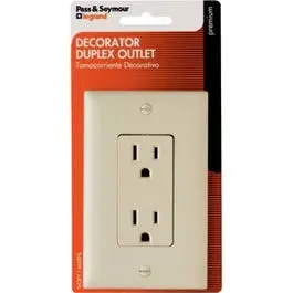 Ivory 2-Pole 3-Wire Grounding  Decorator Duplex Receptacle 1