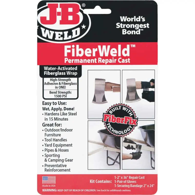 J-B Weld Fiberweld Permanent Repair Cast 2 In. X 36 In. Black Fiberglass Wrap 1