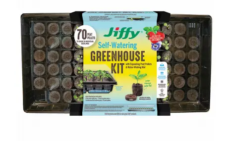 Jiffy Self-Watering Greenhouse, 70 Peat Pellets 1