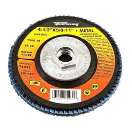 Jumbo Blue Zirconia Flap Disc, Type 29, 60-Grit, 4.5-In. 1