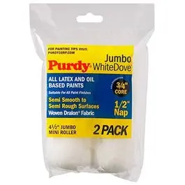 Jumbo Mini Roller Cover, White Dove, 4-1/2 X 1/2-In., 2-Pk. 1