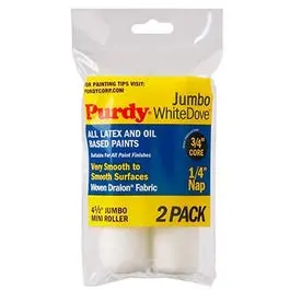 Jumbo Mini Roller Cover, White Dove, 4-1/2 X 1/4-In., 2-Pk. 1
