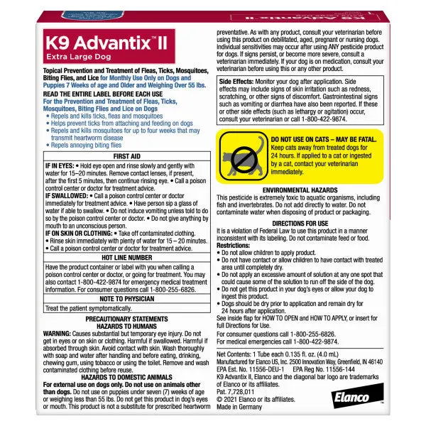 K9 Advantix Ii Xl Dog Flea, Tick & Mosquito Treatment & Prevention 1