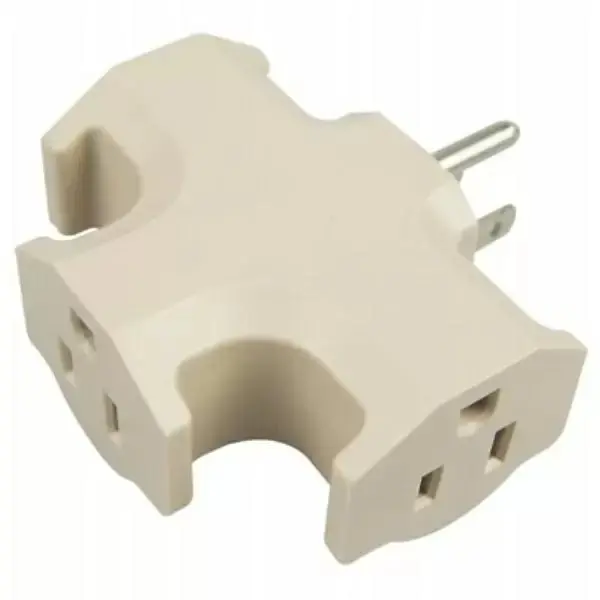Kab Enterprise Master Electrician Heavy Duty 3 Outlet Adapter - Beige 1
