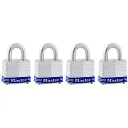 Keyed-Alike Laminated Padlocks, 4-Pack, 1-1/2 In. 1