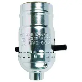 Keyless Lamp Socket, Push Through, Medium Base, 660-Watt, 250-Volt, Nickel 1